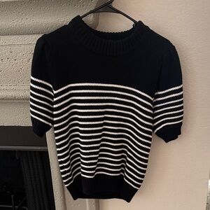 English Factory Black and White Striped Crewneck Sweater